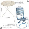 Sunnydaze Shabby Chic Cafe Chestnut Wood Folding Bistro Table and Chairs - Blue - 5pc - image 3 of 4