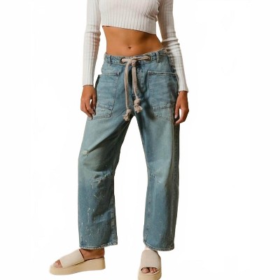 Women's Paint Drip Barrel Jean - BiBi