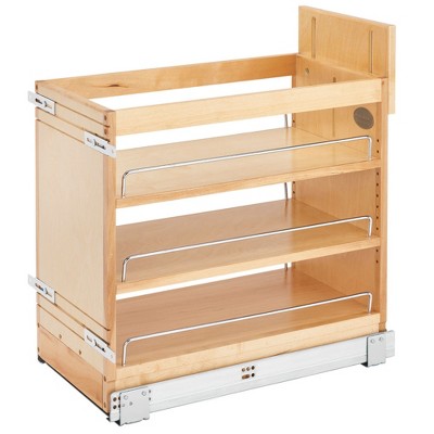 Rev-A-Shelf 448-BDDSC Innovative Door/Drawer Base Soft Close Kitchen Cabinet Storage Organizer, Natural Maple Wood