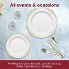 Smarty Had A Party White w/ Gold Fancy Round Plastic Dinnerware Set - 120 Sets - 2 of 4