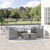 Outsunny 9 Pieces Patio Wicker Dining Sets, Space Saving Outdoor Sectional Conversation Set, with Dining Table and Chair & Cushioned for Lawn Garden Backyard - image 3 of 4