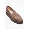 Bree - Taupe Suede Platform Leather Loafers (Women) taupe suede 6 - 3 of 4