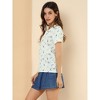 Allegra K Women's Bow Tie Neck Short Sleeve Floral Printed Chiffon Blouse - 4 of 4