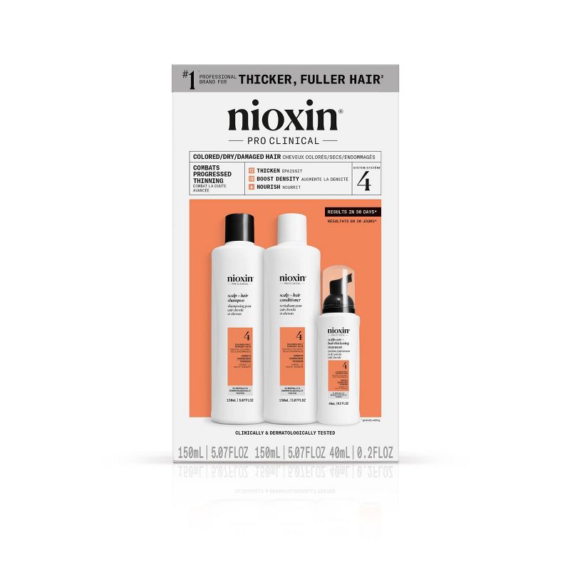 Nioxin System 4 Hair Thickening Colored &#38; Damaged Hair Shampoo &#38; Conditioner Kit - 3ct, 3 of 13