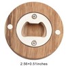 Unique Bargains Bottle Opener Magnetic Acacia-Wood Round Magnet Wood Brown 2.56"x0.51" 1 Pcs - 3 of 4