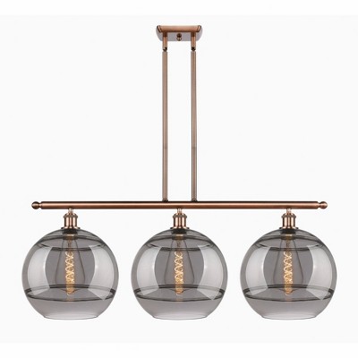 Rochester - 3 Light Stem Hung Island In Industrial Style-13.88 Inches Tall and 38.5 Inches Wide