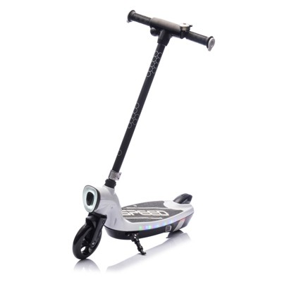 VisioGear Kids Ride On Scooter With Kickstand, Scooter Bell, Wider Pedal, Non-Slip Handle for Kids 6+, white, 29.3"*6.5"*34.7"