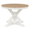 Vynxaria Dining Tables - Retro Oak Natural & Off White Extendable with 12" Leaf - 4 of 4