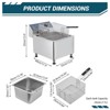 Electric Deep Fryer with Basket and Lid, Stainless Steel Countertop Oil Fryer with Temperature Control, Single Tank Deep Fry, 1700W - 2 of 4
