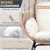 Coolbibila-PE Wicker Egg Chair Swing, Egg Chair For Patio With 4 Cushions, Outdoor Accent Chair, Swing Chairs For Outside With Stand - 3 of 4