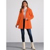 INSPIRE CHIC Women's Christmas Peter Pan Collar Double Breasted Long Trench Winter Pea Coat - 3 of 4