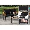 4 Pieces Patio Furniture Set, All-Weather  Patio Bistro Set, Outdoor Conversation Sets with Cushions & Tempered Glass Table - 4 of 4