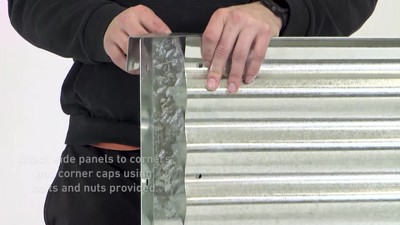 40" Hexagon Silver Galvanized Steel Raised Garden Bed