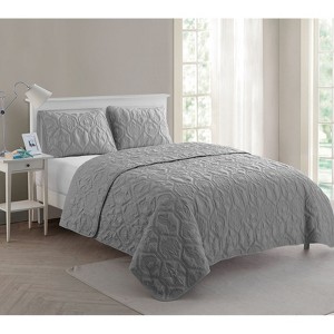 FIONECA Embossed Floral Bedding Set Soft Skin Friendly Standard Size Duvet Cover Pillowcases with Calm Elegance - 1 of 4