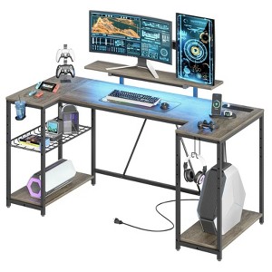 Bestier 63 Inch U Shaped LED Gaming Desk with Power Outlets - 1 of 4