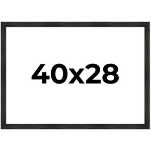 PosterPalooza | 40x28 Wide Barnwood Picture Frame, UV Acrylic, 6 Finishes - Grey, Brown, White, and Black - 1 of 4