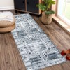 Washable Vintage Oriental Rug Non Slip Low Pile Rug Soft Throw Floor Cover Retro Medallion Foldable Indoor Carpet for Living Room Bedroom Nursery - 2 of 4