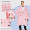 Womens' Hoodie Zip Up Sweatshirt with Full Fleece Lined, Oversized Zip-Up Adult Blanket Hoodie Wearable for Womens Men - Catalonia - 3 of 4