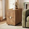 Lantine Nightstand with 2 Drawers, Modern Night Stand Bed Side Tables, Narrow Slim End Table for Bedroom, Living Room, Brown - 4 of 4