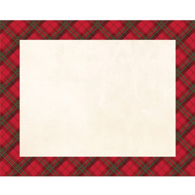 12ct Holiday Plaid Placemats Red