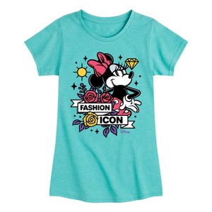 Girls' - Disney - Minnie Mouse is a Fashion Icon Fitted Short Sleeve Graphic T-Shirt - 1 of 4
