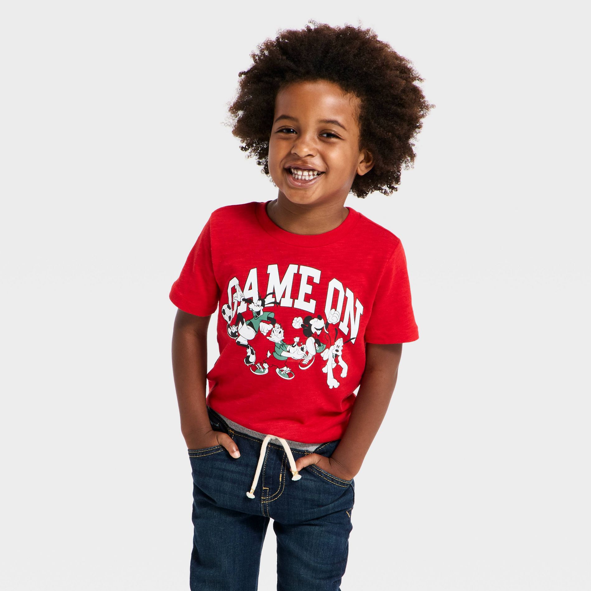 Toddler Boys' Mickey Mouse & Friends 'Game On' Short Sleeve Graphic T-Shirt - Red