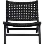 Luna Leather Woven Accent Chair  - Safavieh