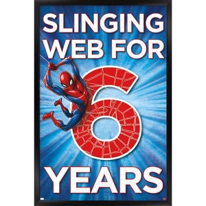 Trends International Marvel Spider-Man - Happy 6th Birthday Framed Wall Poster Prints - 1 of 4