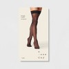 Women's Sheer Floral Thigh Highs - A New Day™ Black S/m : Target