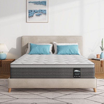 Serweet 10" 5-Zone Motion Isolation Cooling Hybrid Mattress Heavier Coils for Durable Support -Medium Firm- Compatible with Platform Bed