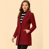 INSPIRE CHIC Women's Regular Fit Notched Lapel Long Sleeve Buttoned Classic Coat - 2 of 4