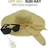 4E's Novelty Floppy Sun Hat with Sunglasses, UPF 50+ Packable Straw Hat for Women, Adjustable Beach Hat, Travel - 3 of 4