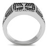 Slickblue Stainless Steel Men's Band Ring Featuring Jet Epoxy Center, Polished Finish, Size 8-13 - 3 of 4