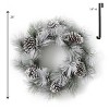Sullivans Artificial Flocked Pine 26"H Wreath and 14"H Hanger Set, White and Black - 3 of 4