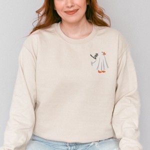 Simply Sage Market Embroidered Boo Ghost Goose Sweatshirt - 1 of 4