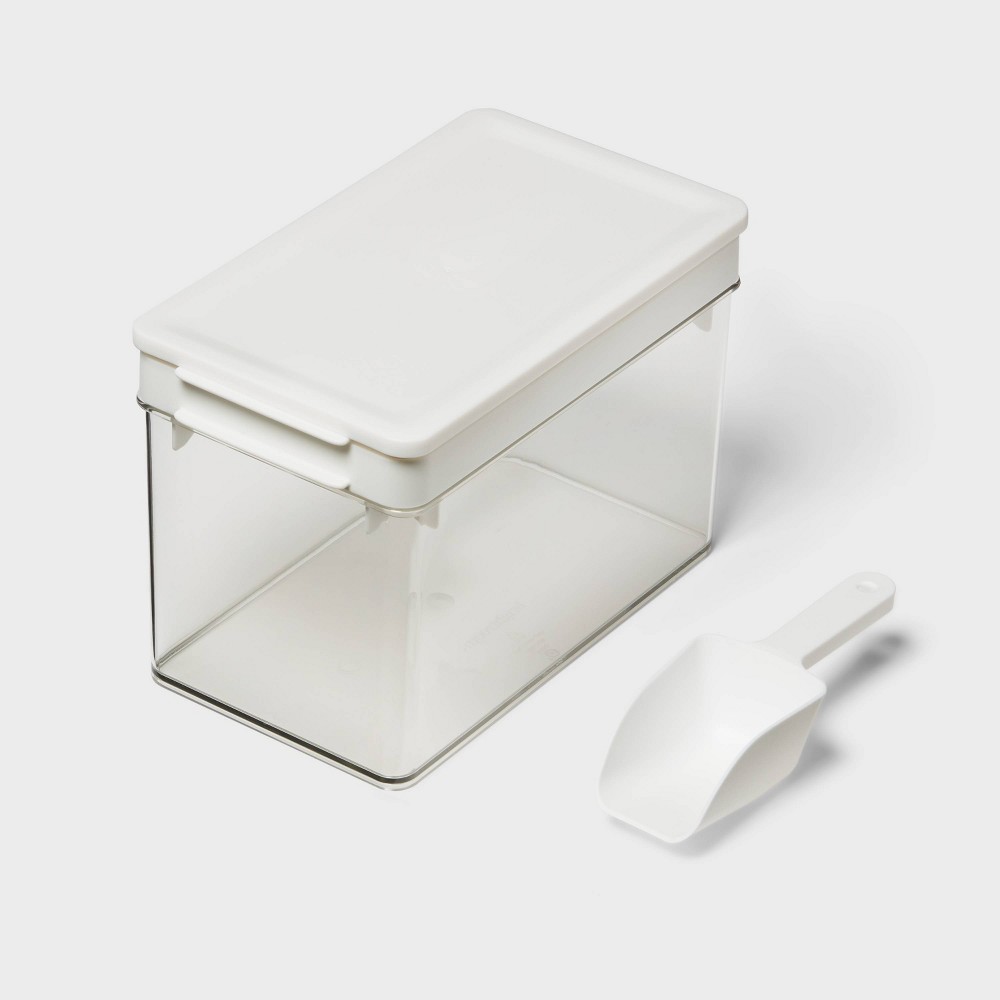 Photos - Barware Ice Cube Tray with Lid Bin and Scoop White - Brightroom™