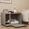 Cat Litter Box Enclosure, Hidden Litter Box Furniture with Wheels, Pet House Decorative Side End Table, Flip-Down Opening Litter Box Cabinet - 2 of 4