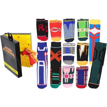 My Hero Academia Men's 12 Days Of Socks Crew and Ankle Mix and Match Gift Set Multicoloured
