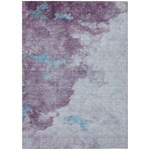 HomeRoots 5' X 8' Lavender And Teal Blue Abstract Washable Indoor Outdoor Area Rug - 1 of 4