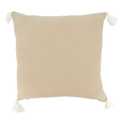 Beige Cotton Coastal Seashore Treasures 18" Throw Pillow Cover