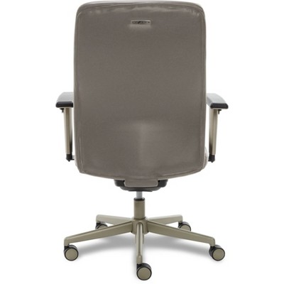 Gray Bonded Leather Adjustable Ergonomic Executive Chair