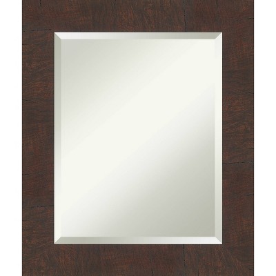 21" x 25" Wildwood Framed Wall Mirror Brown - Amanti Art