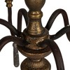 Storied Home 25 Watt Elegant Distressed Metal Pendant Lamp with Wood Drops, Black and Gold - 4 of 4