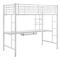 Twin Maxwell Metal Loft Bed With Desk & Shelves Gray/black - Novogratz ...