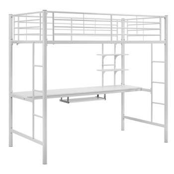 Twin Analise Metal Loft Bed with Wood Desk - Saracina Home