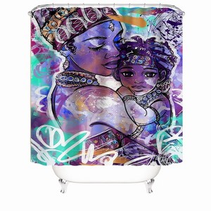 Woman And Child Shower Curtains for Bathroom Waterproof Fabric Bath Curtain Durable Soft Stylish Bathroom Decor 72x72 Inch - 1 of 1