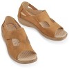 Collections Etc Adjustable Touch Closure Comfort Walking Sandals - 2 of 4