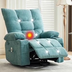 Garvee Recliner Chair Sofa with Massage and Heat, 360° Swivel Rocking PU Leather Lounge Chair for Elderly Adults - 1 of 4