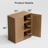 36"x31"x16" Wood Accent Cabinet in Natural Color, Storage Organizer with Adjustable Shelves for Kitchen Bedroom Entryway Living Room Dinning Room - 4 of 4