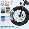 HITWAY BK11M E Bike for Adults, 20x4.0" Fat Tire Electric Bike, 750W/48V/15Ah Removable Battery Electric Bicycles,28-62 Mile Range, UL2849 Certifie - 4 of 4